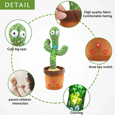 Dancing Cactus Toy: Rechargeable Talking Singing Cactus Toy for Kids