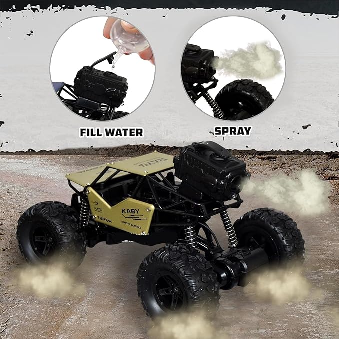 Monster Truck Remote Control Car for Kids Rock Crawler, 5 Function 1:18 Rc Car Toys for Boys 2Wd Offroad High Speed Remote Car Toys for Kids 5 Years 12 - Black