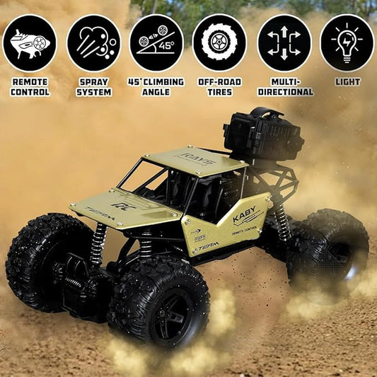 Monster Truck Remote Control Car for Kids Rock Crawler, 5 Function 1:18 Rc Car Toys for Boys 2Wd Offroad High Speed Remote Car Toys for Kids 5 Years 12 - Black
