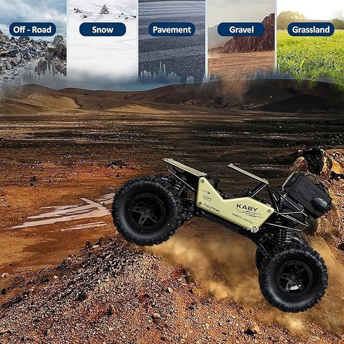 Monster Truck Remote Control Car for Kids Rock Crawler, 5 Function 1:18 Rc Car Toys for Boys 2Wd Offroad High Speed Remote Car Toys for Kids 5 Years 12 - Black