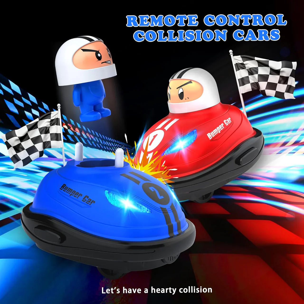 Deluxe 2-Piece Mini RC Bumper Car Set with Precision Remote Control