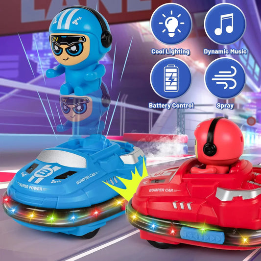 Deluxe 2-Piece Mini RC Bumper Car Set with Precision Remote Control