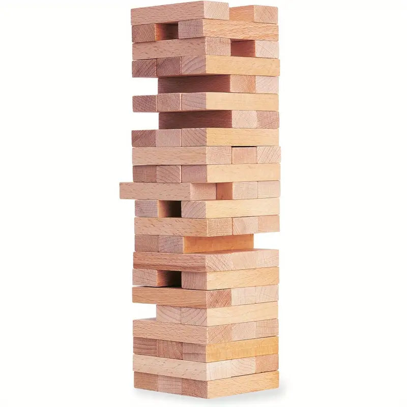 54pcs Stacking Game, Skill Tower for the Whole Family - Balance & Wobble Challenge, 54pcs Block Games Set (Adults)