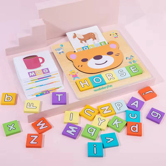 Wooden Spelling Game Toy – Educational Alphabet Puzzle for Kids
