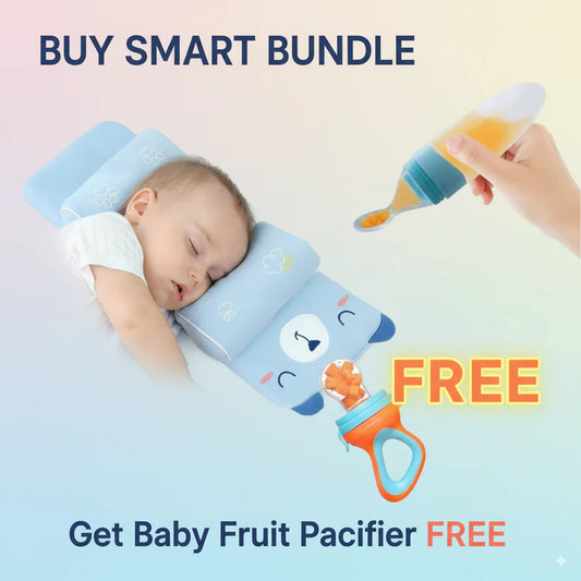 Baby Shapping Head Pillow + Feeding Spoon (FREE Baby Pacifier)