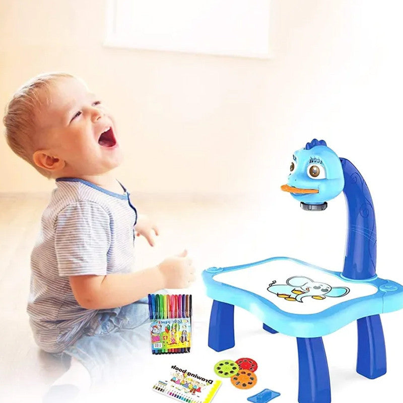 Hello Kitty and Frozen & Spiderman Children Projection Drawing Board LED Projector Drawing Table Toys